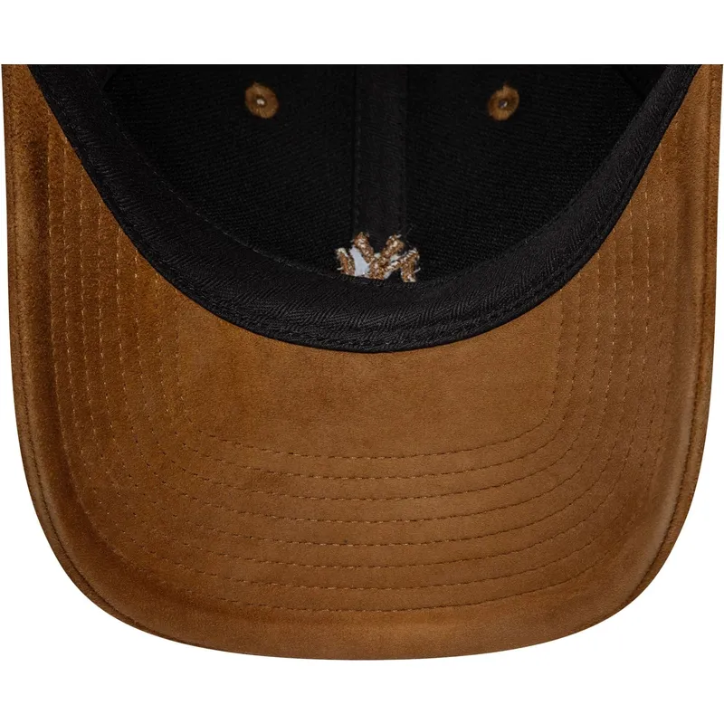 new-era-curved-brim-brown-logo-9twenty-suede-new-york-yankees-mlb-brown-adjustable-cap