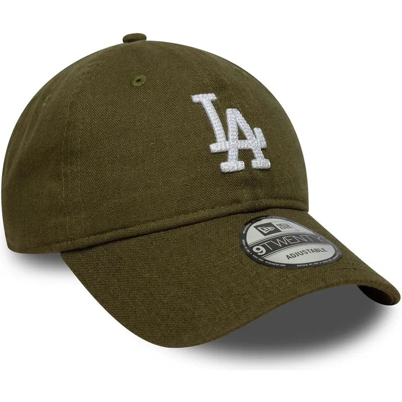 cappellino-curvo-verde-regolabile-9twenty-linen-dei-los-angeles-dodgers-mlb-di-new-era