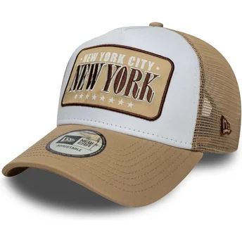 Șepci curbată camionagiu maro snapback A Frame Frame Location de New York Ciudades y Playas de New Era