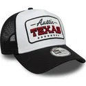 casquette-trucker-blanche-et-noire-a-frame-location-austin-villes-et-plages-texas-new-era