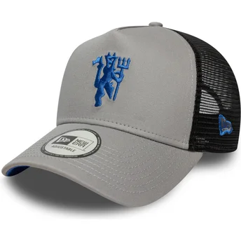 Grå och svart trucker-keps A Frame Seasonal från Manchester United Football Club Premier League av New Era