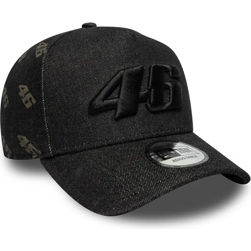 casquette-courbee-noire-snapback-e-frame-laser-etch-denim-valentino-rossi-vr46-motogp-new-era