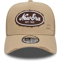 brun-trucker-keps-a-frame-oval-canvas-distress-fran-new-era