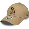 casquette-courbee-marron-ajustable-con-logo-leopard-pour-femme-9forty-animal-infill-los-angeles-dodgers-mlb-new-era