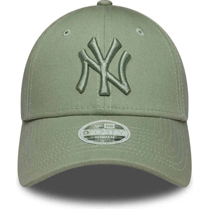 zielona-jasna-regulowana-czapka-z-daszkiem-z-zielonym-logo-dla-kobiet-9forty-league-essential-new-york-yankees-mlb-new-era