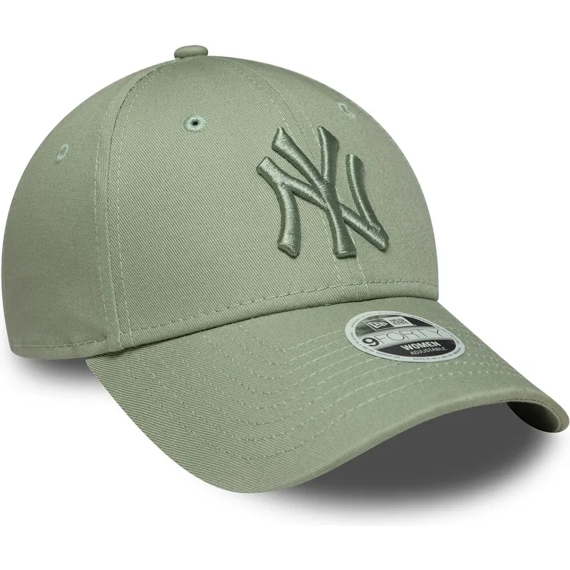 zielona-jasna-regulowana-czapka-z-daszkiem-z-zielonym-logo-dla-kobiet-9forty-league-essential-new-york-yankees-mlb-new-era