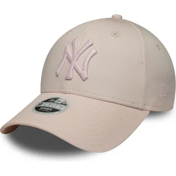 Șepci curbată roz reglabilă 9FORTY Metallic de New York Yankees MLB de New Era