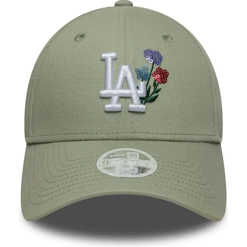 ljusgron-justerbar-kurvad-keps-for-dam-9forty-floral-icon-fran-los-angeles-dodgers-mlb-av-new-era