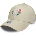 cappellino-curvo-beige-regolabile-da-donna-9forty-floral-icon-dei-new-york-yankees-mlb-di-new-era