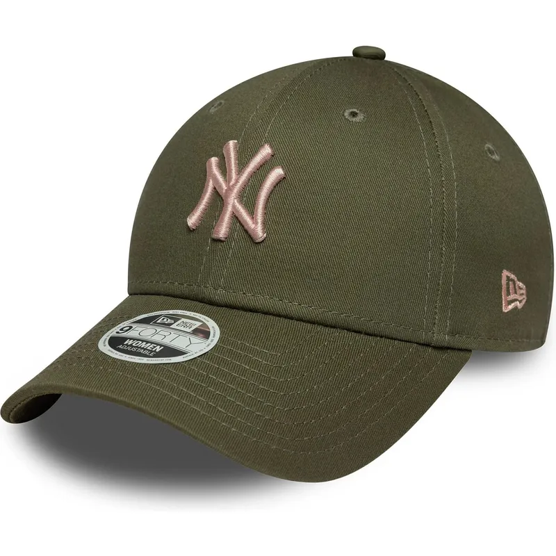 zielona-regulowana-czapka-z-zakrzywionym-daszkiem-z-rozowym-logo-dla-kobiet-9forty-league-essential-midi-new-york-yankees-mlb-ne