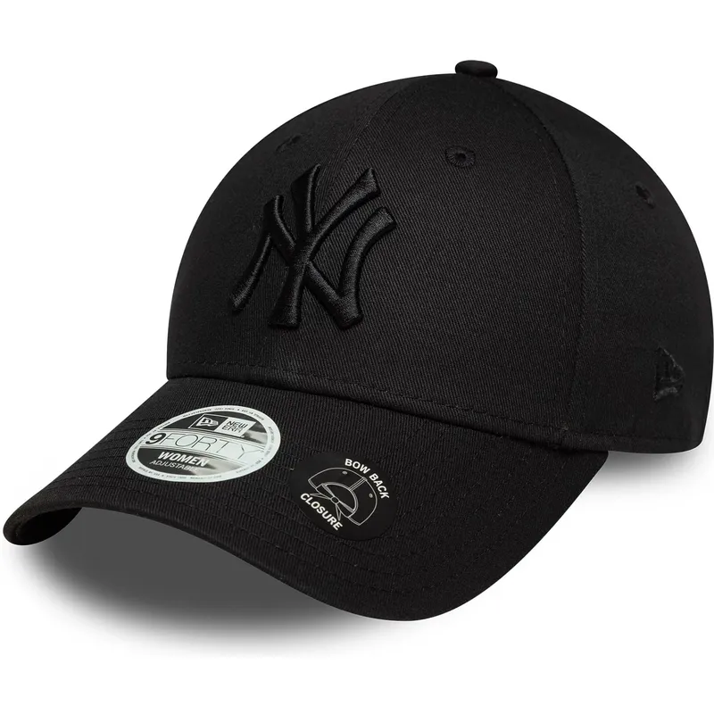 cappellino-curvo-nero-regolabile-con-logo-nero-da-donna-9forty-bow-back-dei-new-york-yankees-mlb-di-new-era