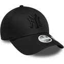 cappellino-curvo-nero-regolabile-con-logo-nero-da-donna-9forty-bow-back-dei-new-york-yankees-mlb-di-new-era