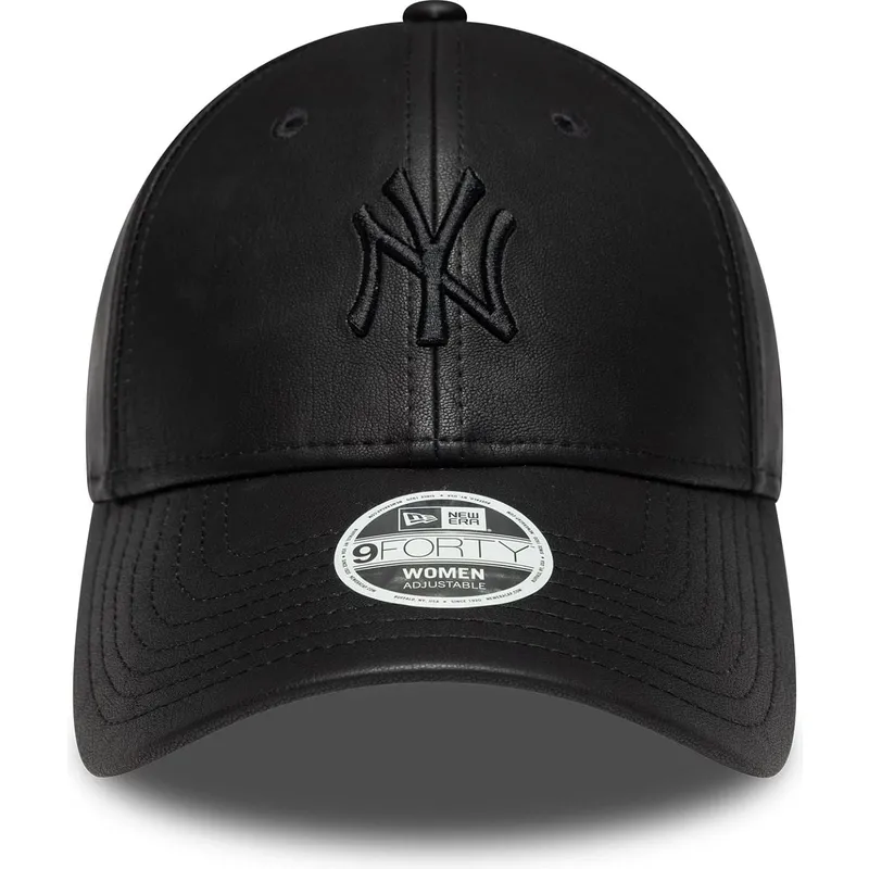 svart-bojd-justerbar-keps-med-svart-logotyp-for-dam-9forty-pu-fran-new-york-yankees-mlb-av-new-era