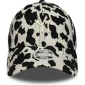 new-era-curved-brim-women-9forty-cow-midi-new-york-yankees-mlb-black-and-white-adjustable-cap