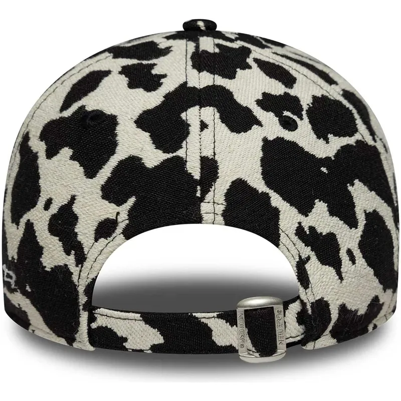 cappellino-curvo-nero-e-bianco-regolabile-da-donna-9forty-cow-midi-dei-new-york-yankees-mlb-di-new-era