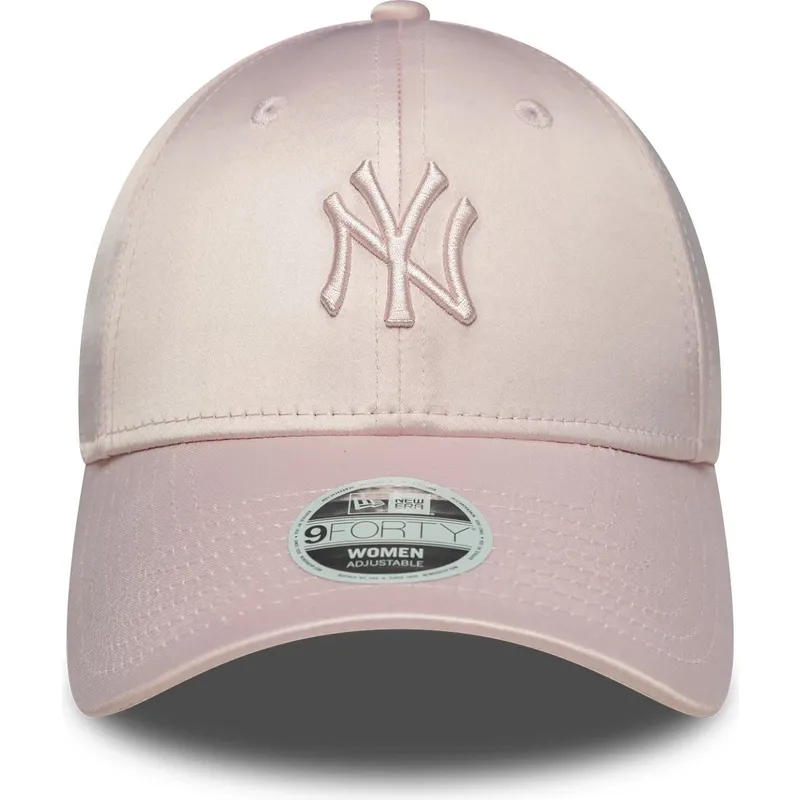 gorra-curva-rosa-ajustable-con-logo-rosa-para-mujer-9forty-satin-de-new-york-yankees-mlb-de-new-era