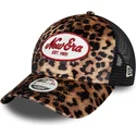 damen-trucker-cap-leopard-9forty-a-frame-m-crown-von-new-era
