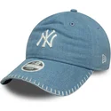 epci-curbata-albastru-reglabila-9twenty-denim-stitch-de-new-york-yankees-mlb-de-new-era