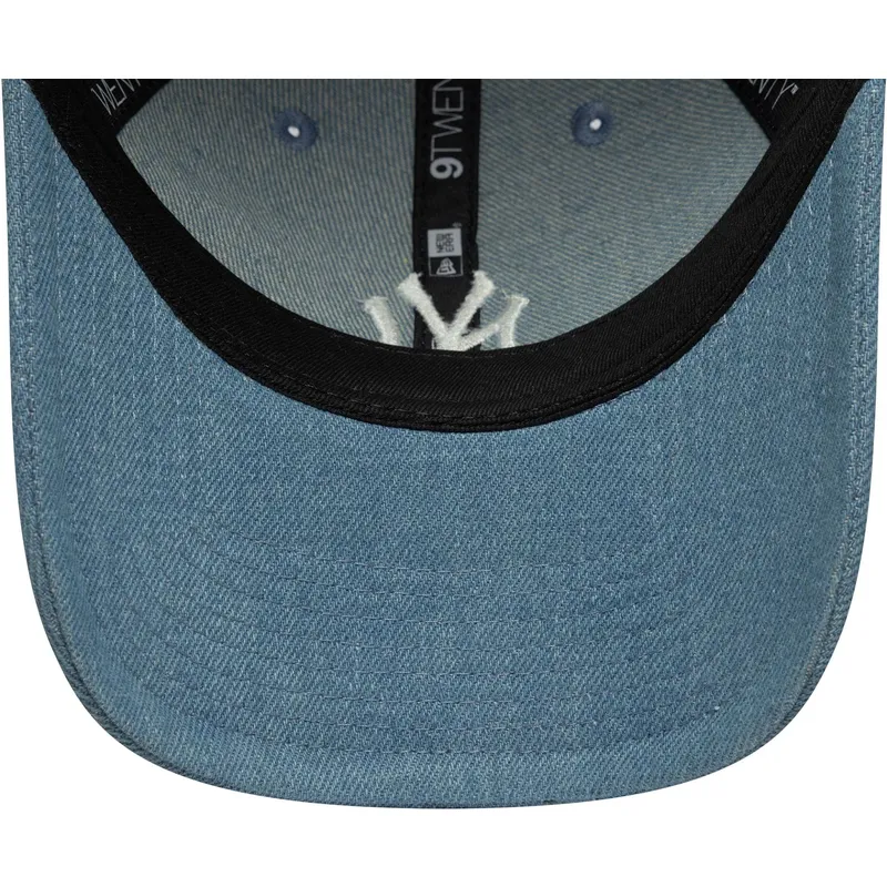 cappellino-curvo-blu-regolabile-da-donna-9twenty-denim-stitch-dei-new-york-yankees-mlb-di-new-era
