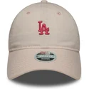 casquette-courbee-rose-ajustable-pour-femme-9twenty-washed-mini-los-angeles-dodgers-mlb-new-era