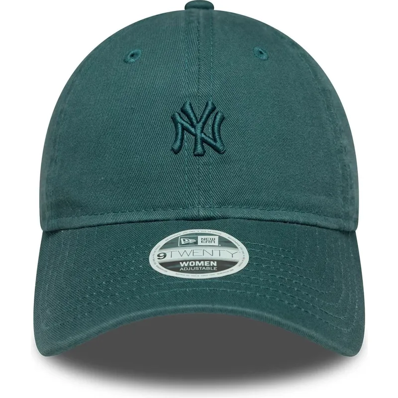 zielona-regulowana-czapka-z-zakrzywionym-daszkiem-dla-kobiet-9twenty-washed-mini-new-york-yankees-mlb-new-era