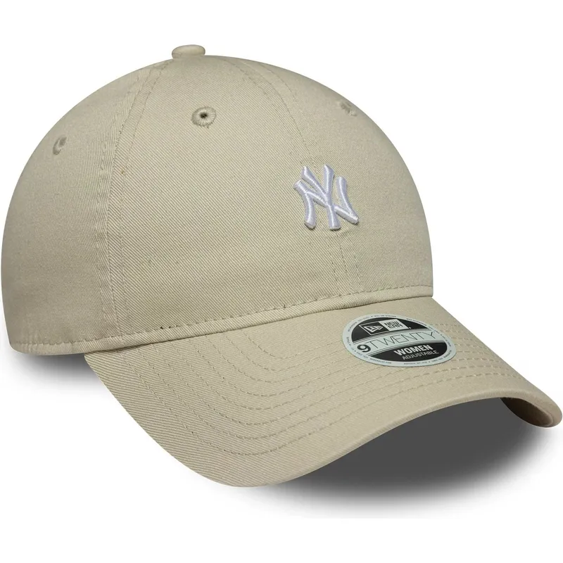 cappellino-curvo-beige-regolabile-da-donna-9twenty-washed-mini-dei-new-york-yankees-mlb-di-new-era