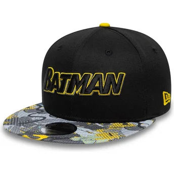 Svart platt snapback-keps för barn 9FIFTY Batman DC Comics från New Era
