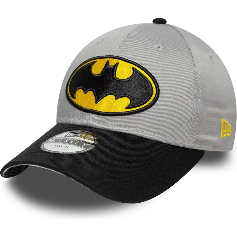 casquette-courbee-grise-et-noire-ajustable-pour-enfant-9forty-batman-dc-comics-new-era