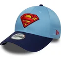 blaue-gebogene-verstellbare-kinderkappe-9forty-von-superman-dc-comics-von-new-era