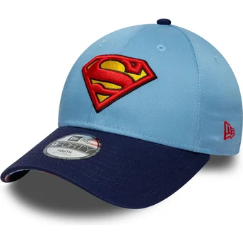 Șepci curbată albastru reglabilă pentru copii 9FORTY de Superman DC Comics de New Era