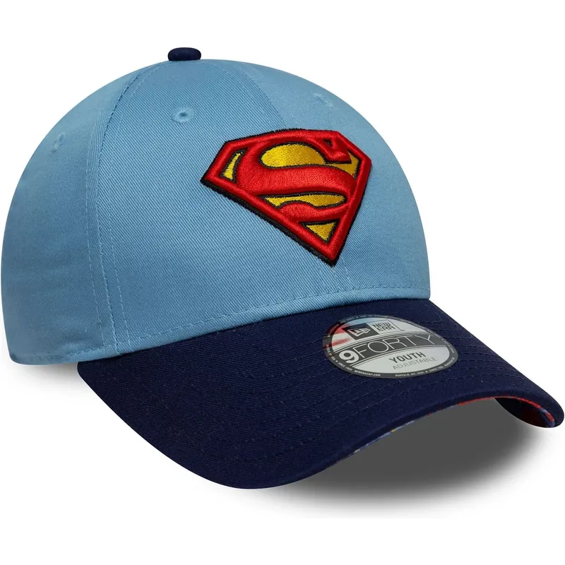 cap-curbata-blue-adjustable-strap-pentru-copii-9forty-de-superman-dc-comics-de-new-era
