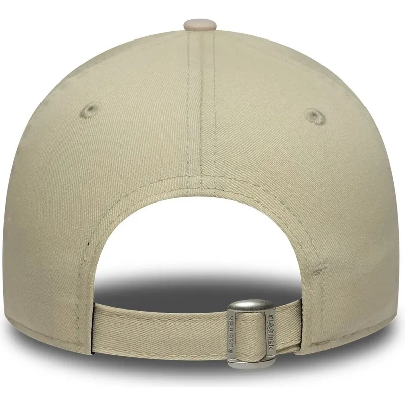 cappellino-curvo-beige-e-rosa-regolabile-per-bambino-9forty-league-essential-dei-los-angeles-dodgers-mlb-di-new-era