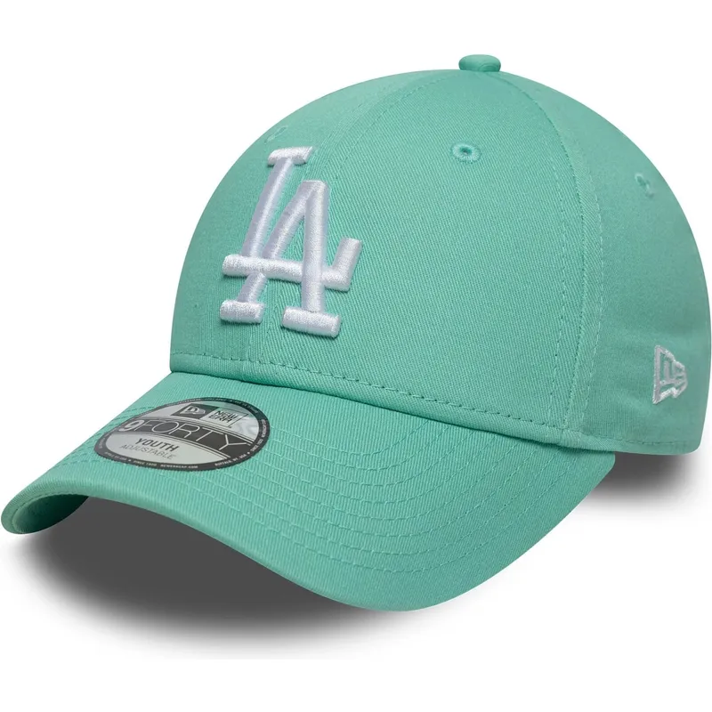 cappellino-curvo-verde-regolabile-per-bambino-9forty-league-essential-dei-los-angeles-dodgers-mlb-di-new-era