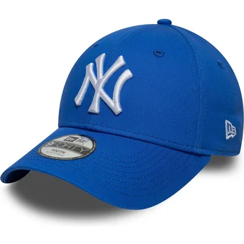 Niebieska zakrzywiona czapka regulowana dla chłopca 9FORTY League Essential New York Yankees MLB New Era