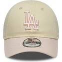gorra-curva-beige-y-rosa-ajustable-para-nino-pequeno-9forty-league-essential-de-los-angeles-dodgers-mlb-de-new-era