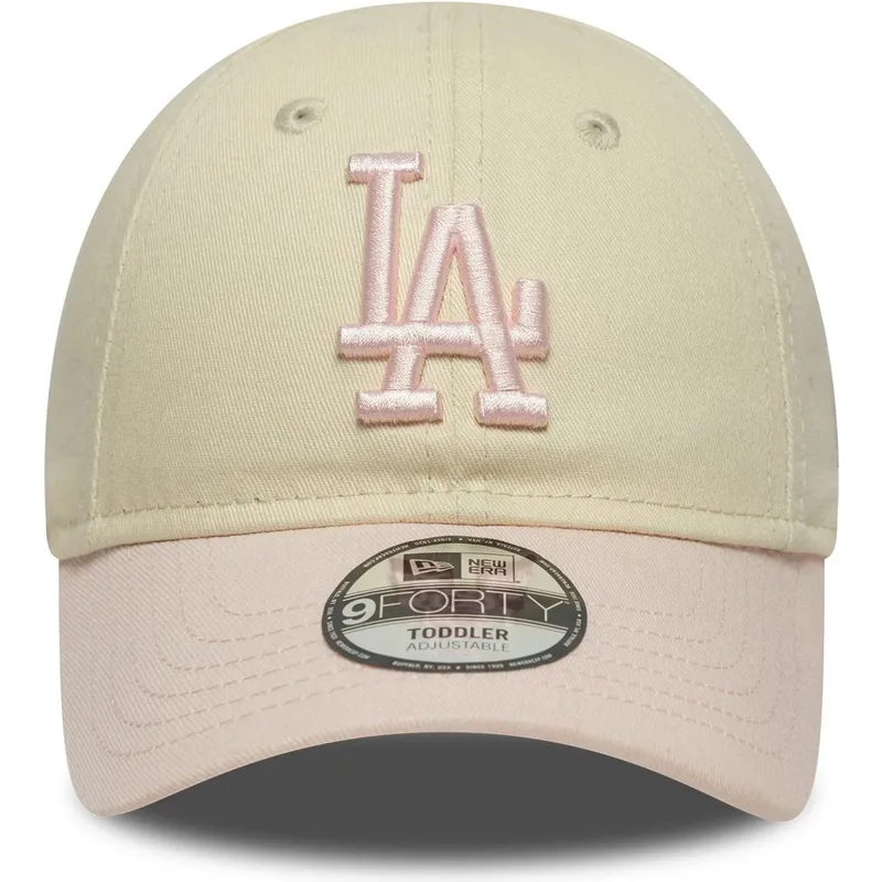 bojd-beige-och-rosa-justerbar-keps-for-smabarn-9forty-league-essential-fran-los-angeles-dodgers-mlb-av-new-era