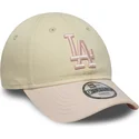 bojd-beige-och-rosa-justerbar-keps-for-smabarn-9forty-league-essential-fran-los-angeles-dodgers-mlb-av-new-era