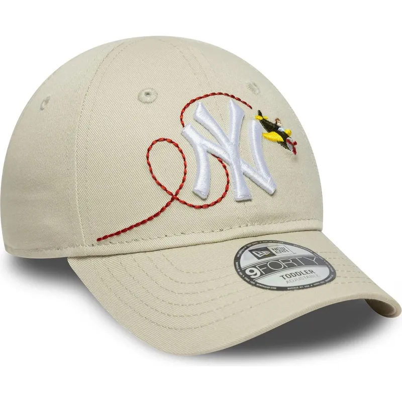 bojd-beige-justerbar-keps-for-smabarn-9forty-plane-icon-fran-new-york-yankees-mlb-av-new-era