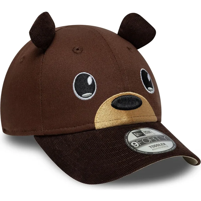 new-era-curved-brim-toddler-9forty-cord-ears-brown-adjustable-cap