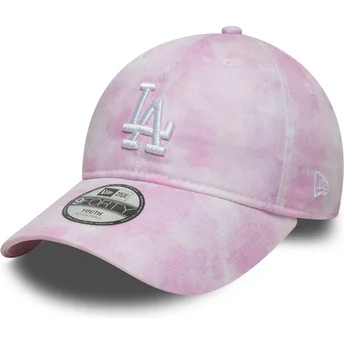 Casquette courbée rose ajustable pour enfant 9TWENTY Tie Dye Los Angeles Dodgers MLB New Era