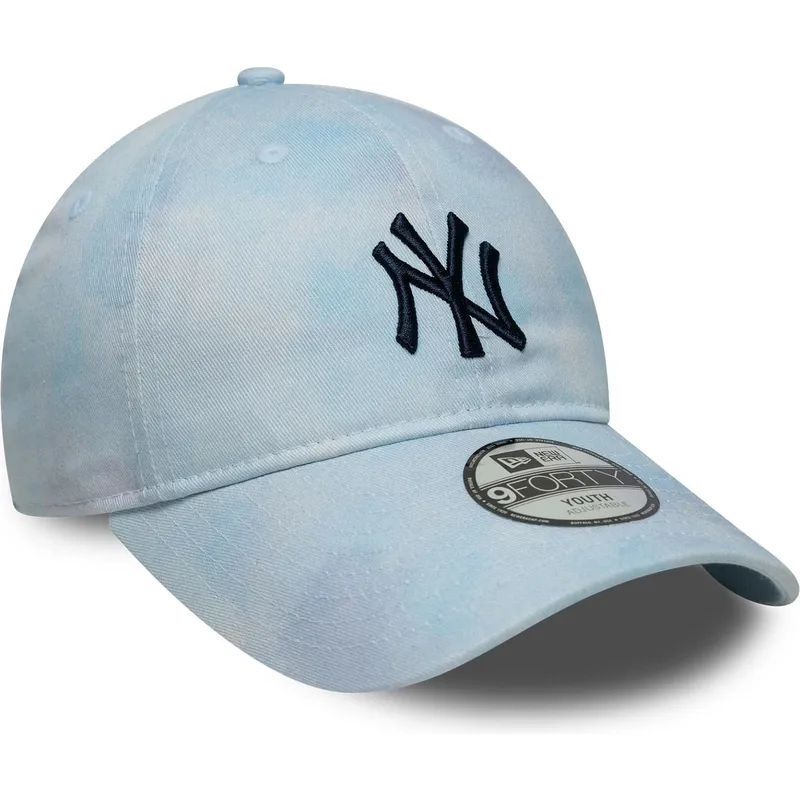 new-era-curved-brim-youth-9twenty-tie-dye-new-york-yankees-mlb-blue-adjustable-cap