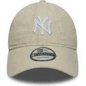 cappellino-curvo-beige-regolabile-9twenty-linen-dei-new-york-yankees-mlb-di-new-era