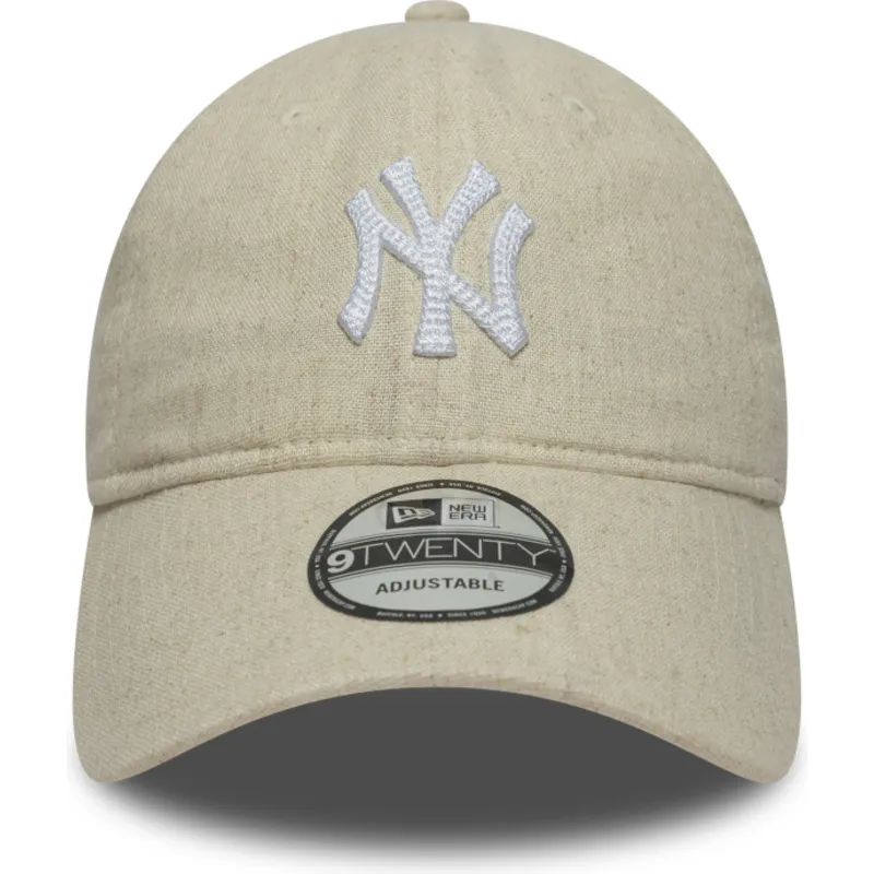 cappellino-curvo-beige-regolabile-9twenty-linen-dei-new-york-yankees-mlb-di-new-era