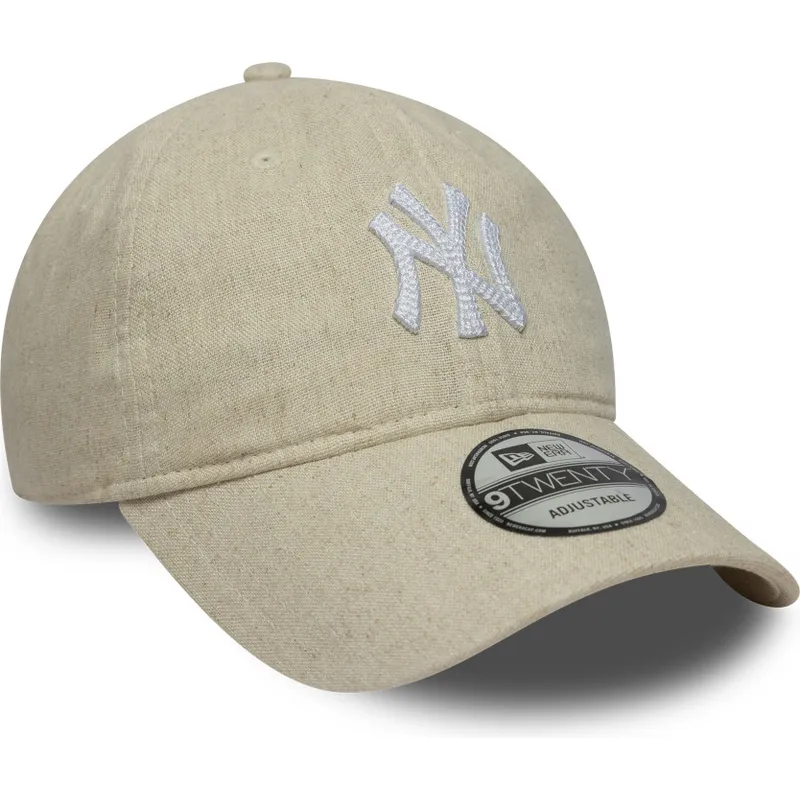 gorra-curva-beige-ajustable-9twenty-linen-de-new-york-yankees-mlb-de-new-era