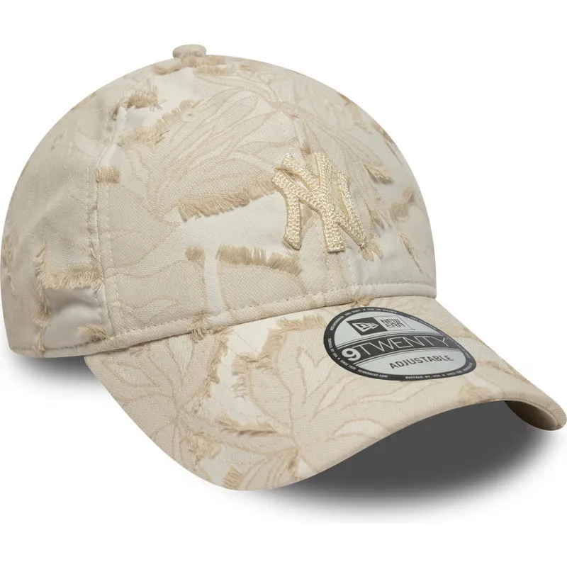 cappellino-curvo-beige-regolabile-con-logo-beige-9twenty-img-floral-di-new-york-yankees-mlb-di-new-era
