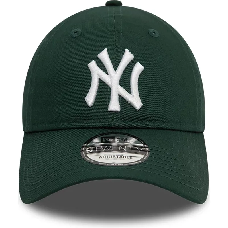 new-era-curved-brim-9twenty-league-essential-new-york-yankees-mlb-dark-green-adjustable-cap