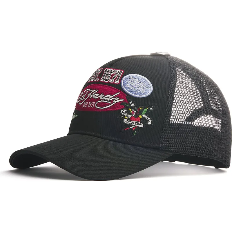 epci-curbata-negru-snapback-est-1971-varsity-de-ed-hardy
