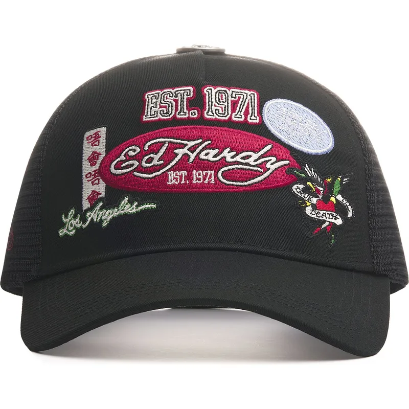 czapka-trucker-czarna-est-1971-varsity-ed-hardy