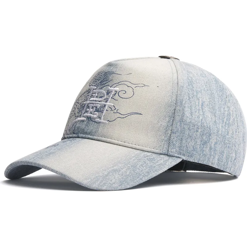 casquette-courbee-bleue-ajustable-crawling-dragon-washed-denim-ed-hardy