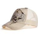 epci-curbata-bej-snapback-gothic-skull-graphic-de-ed-hardy